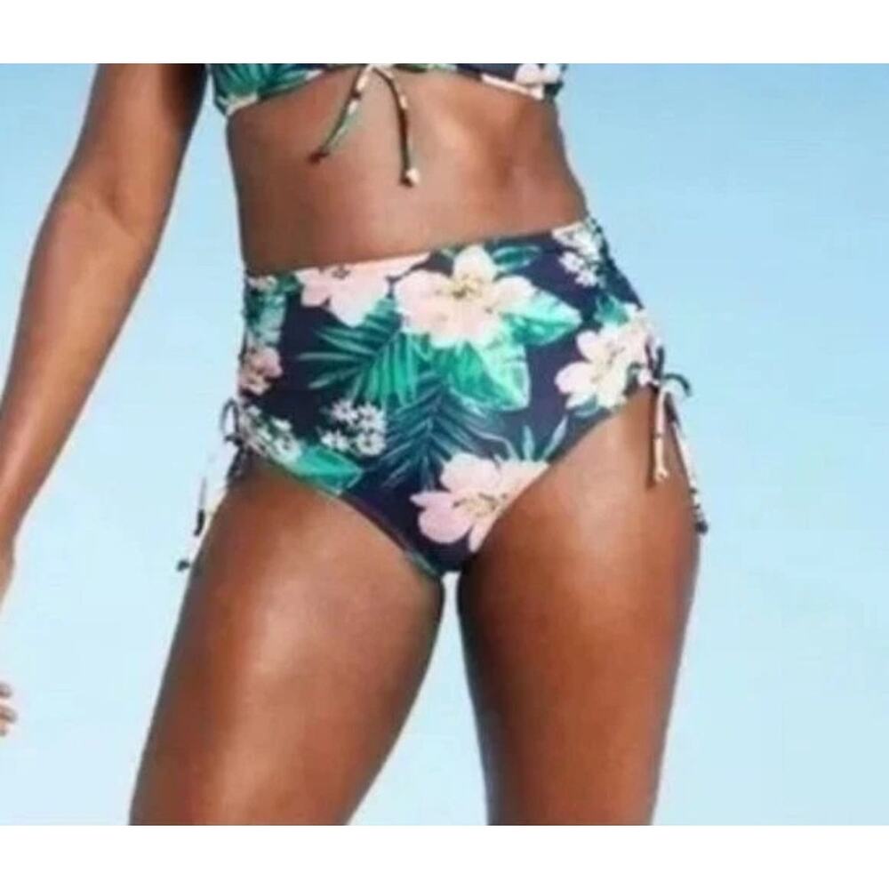 KONA SOL bikini bottom Tropical floral high waist woman size S
